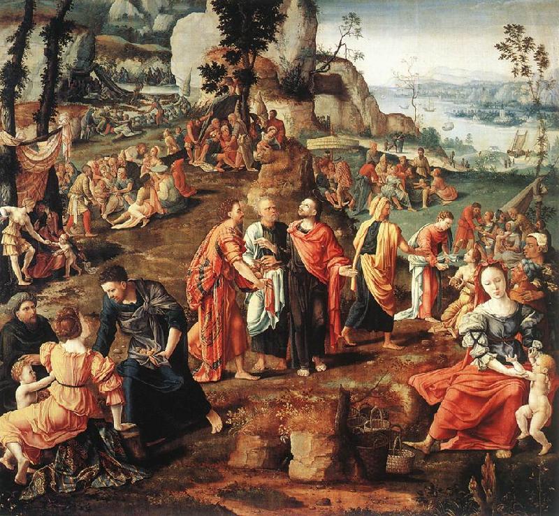 LOMBARD, Lambert The Miracle of the Loaves and Fishes af oil painting picture